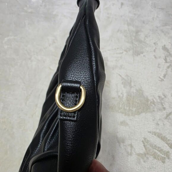 Scoop Black Gold Accents Women's Crescent Crossbody Bag Small Includes Strap - Picture 2 of 7